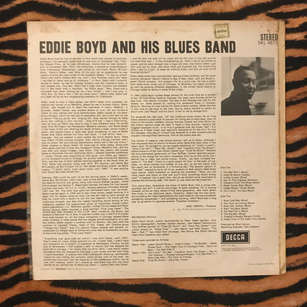 EDDIE BOYD & HIS BLUES BAND FEATURING PETER GREEN-Eddie Boyd-