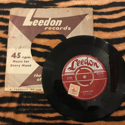 The Champs ‎– El Rancho Rock/Midnighter 7" Vinyl 45 Chicano Rock Leedon Records