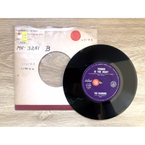 Vic Damone – Tender Is The Night / After The Lights Go Down Low - Pop VG+
